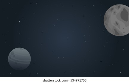 Illustration of planet outer space landscape
