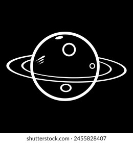 illustration of a planet with planetary rings around it in silhouette