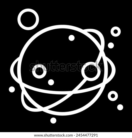 illustration of a planet with planetary rings around it in silhouette