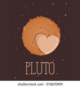 Illustration of the planet pluto in space.