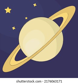 Abbildung eines Planeten mit Ringen im Weltraum