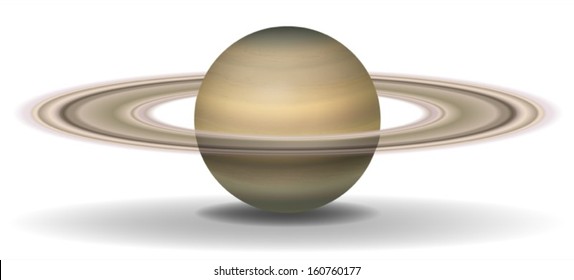 Illustration of planet Saturn on a white background