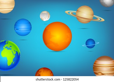 illustration of planet of solar system on abstract background