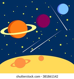 Illustration of the planet space