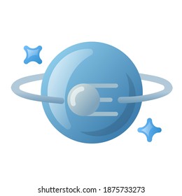 illustration of planet and sputnik icon for for web,landing page, stickers, and background