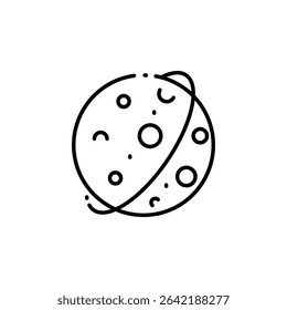 Illustration Of A Planetary Body With Visible Ring Orbit Around The Surface