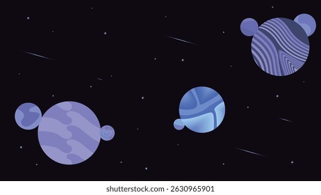 ilustração de planetas e do espaço exterior