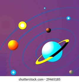 Illustration of a planets in solar system	
