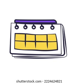 Illustration of the planner. Notebook with checked tasks. Concept of time management.