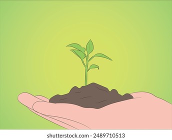 Ilustración de planta en diseño de Vector de mano