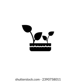 illustration of plant icon in pot on white background,botany icon