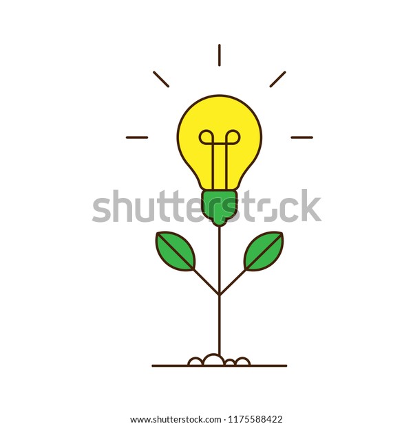Illustration Plant Light Bulb Concept Growing Stock Vector (Royalty Free) 1175588422 Shutterstock