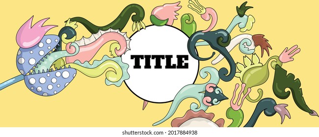 an illustration of "plant monsters". suitable for web banner. 