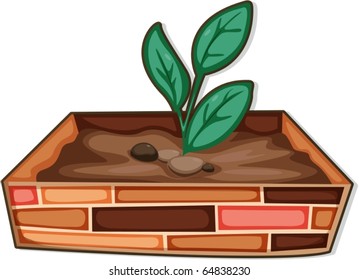 illustration of plant pot on a white background