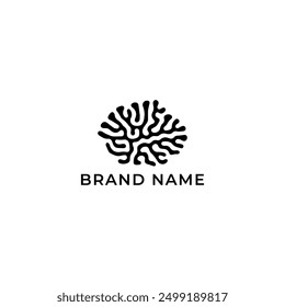ILLUSTRATION PLANT ROOTS BLACK COLOR LOGO ICON ECO NATURE TEMPLATE SIMPLE DESIGN ELEMENT VECTOR