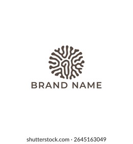 ILLUSTRATION PLANT ROOTS BROWN COLOR LOGO ICON ECO NATURE TEMPLATE SIMPLE DESIGN ELEMENT VECTOR