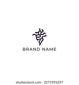 ILLUSTRATION PLANT ROOTS DARK BLUE COLOR LOGO ICON ECO NATURE TEMPLATE SIMPLE DESIGN ELEMENT VECTOR