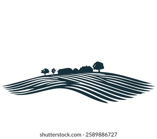 Illustration plantation farm estate icon, flat logo vector concept design