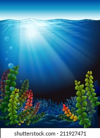 Illustration of the plants under the sea