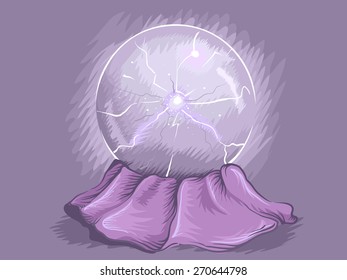 Illustration of a Plasma Ball Demonstrating Electrical Charges