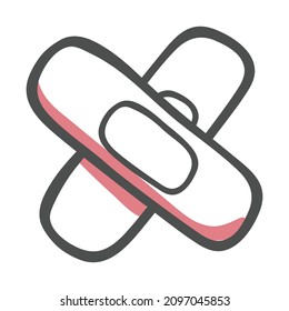 Illustration of plaster or bandaid for medical isolated on a white background