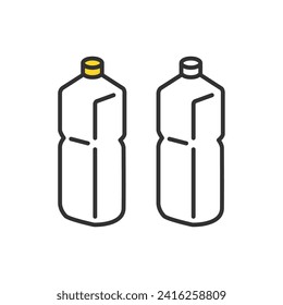 Illustration of plastic bottle. Disaster prevention goods.