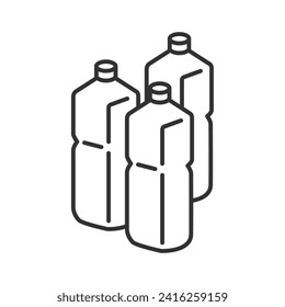 Illustration of plastic bottle. Disaster prevention goods.