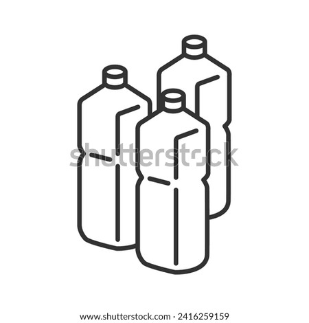 Illustration of plastic bottle. Disaster prevention goods.