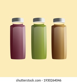 illustration Plastic bottles of fresh drinks