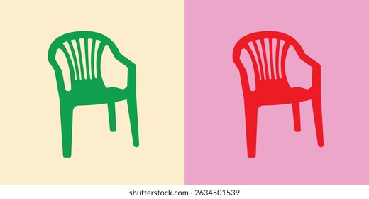 Illustration plastic chair unique design