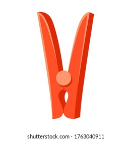 Illustration of plastic clothes pegs. Icon or image for laundry service.