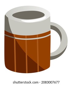 Illustration of a plastic wooden camping mug.