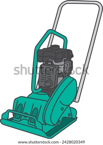 Illustration of a plate compactor seen from an angle