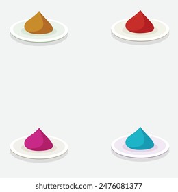 illustration of a plate with different sauces 