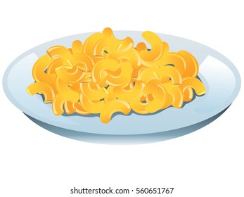 Illustration Of A Plate Of Macaroni And Cheese.