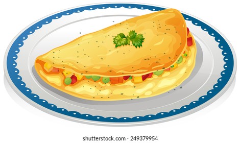 Illustration of a plate of omelet