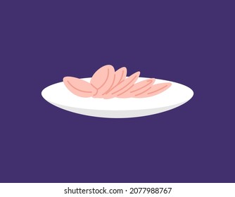 illustration of a plate of prawn crackers. Asian or Indonesian food. flat cartoon style. vector design