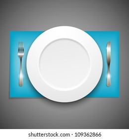 illustration with plate and silverware