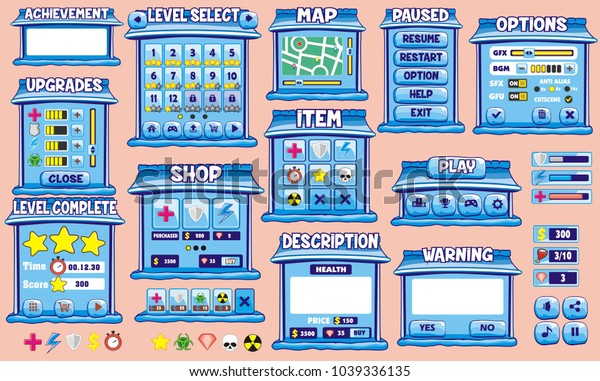 Illustration of Platform Game User Interface Stock Vector (Royalty Free ...