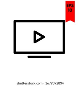 ilustración del icono plano de reproducción