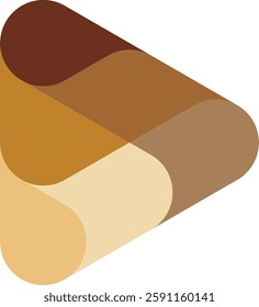 Illustration of the play icon with brown gradation color.