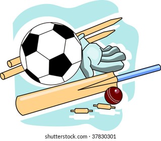 Illustration of play instruments with gloves	