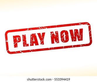 Illustration of play now text buffered on white background