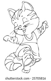 illustration of the playful cat