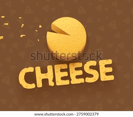 illustration of Playful cheese logo design featuring a sliced cheese wheel and bold typography