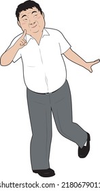 Illustration of a playful and cute middle-aged man