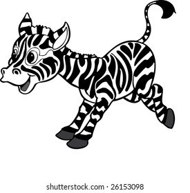 Illustration of the playful zebra