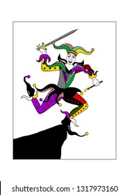 the illustration - playing card for poker - joker.