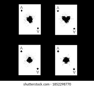 
the illustration - playing card set of aces.
