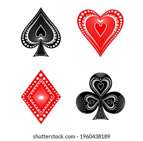 the illustration - playing card set of aces.